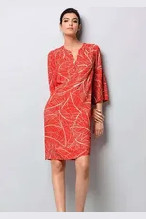 ALBA MODA Druckkleid Kleid in grafischem Dessin rot 34