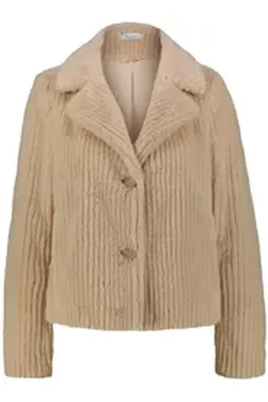 Princess goes Hollywood Winterjacke Damen Jacke aus Kunstfell beige 40