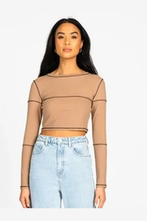 Rusty Langarmshirt AVA LONG SLEEVE TOP braun 42
