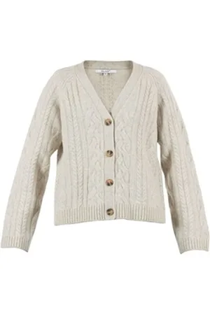 Blue Sportswear Strickjacke Haven Cardigan Zopfmuster Strickjacke aus Wolle in Creme o. Senfgelb S