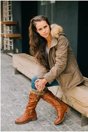 LOVENESS Winterstiefel LN03 Damenwinterstiefel Fellstiefel Damen Stiefel Winterstiefel Warm gefüttert Wunderschönes Kunstfell braun 40