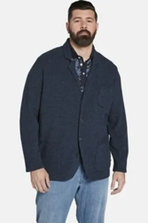 Charles Colby Cardigan EARL JAMES aus hochwertigem Wollgemisch blau 4XL (68/70)