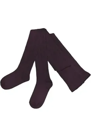 WERI SPEZIALS Strumpfhersteller GmbH Strickstrumpfhose Damen Strickstrumpfhosen >>Trachten : Zopfmuster<< mit Baumwolle lila 36-38