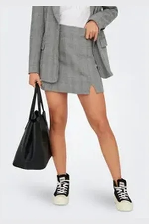 ONLY Minirock ONLCAROL LIFE CHECK SLIT SKIRT CC TLR schwarz 34