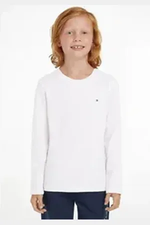 Tommy Hilfiger Langarmshirt BOYS BASIC CN KNIT L/S weiß 14/164