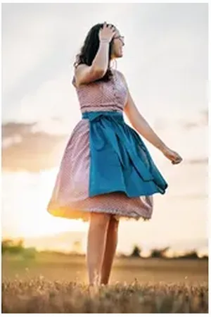 Alpenfee Dirndl Retro Dirndl 2tlg. - KIKI - rosa rosa 34