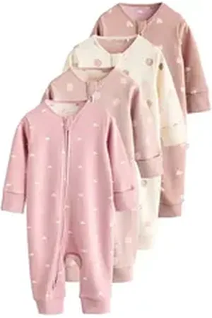 Next Schlafoverall Baby-Schlafanzüge mit Zwei-Wege-RV, 4er-Pack (4-tlg) braun 56 (bis zu 1 Mon.)