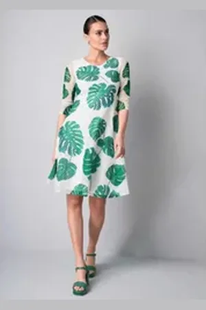 ALBA MODA Druckkleid Kleid aus Lochspitze weiß 34