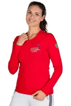 Almgwand Rundhalspullover Longsleeve Damen - GRUNDLALM - rot rot XS