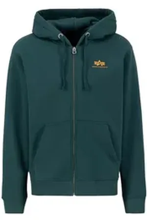 Alpha Industries Hoodie Men - Hoodies Basic Zip Hoodie Small Logo grün 3 XL