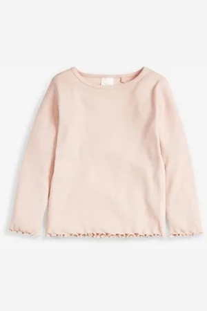 Next Langarmshirt Langärmeliges Feinripp-Shirt (1-tlg) rosa 80-86 (12-18 Mon.)
