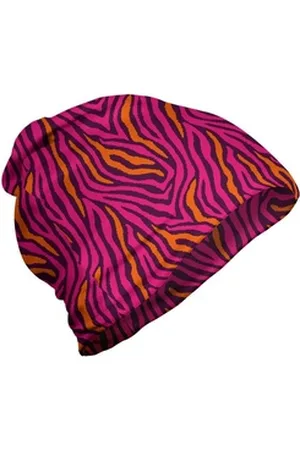 Abakuhaus Beanie Wandern im Freien Safari Zebra-Muster-Streifen-Design orange|rosa