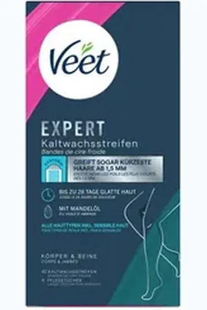 Veet Kaltwachsstreifen EXPERT, 40 St., für Körper & Beine, - zur Haarentfernung für alle Hauttypen inkl. sensibler Haut