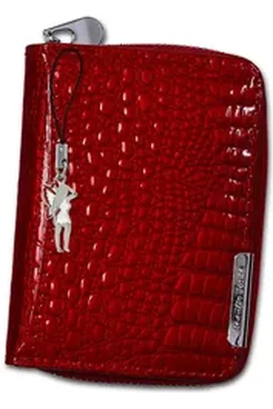 Jennifer Jones Geldbörse Damen RFID Blocker (Minibörse, Minibörse), Damen Geldbörse aus Echtleder in rot, ca. 11cm Breite rot
