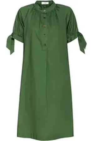Brigitte Von Schönfels Midikleid Popeline-Kleid grün 40