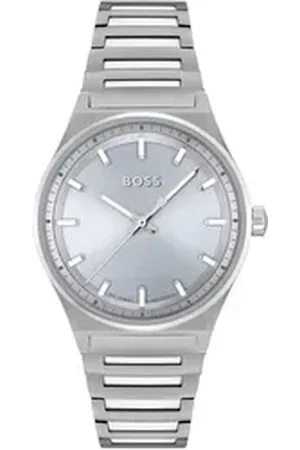HUGO BOSS Quarzuhr CANDOR LADIES 1502736, Damenuhr, Armbanduhr, Leuchtindizes, Edelstahlarmband silberfarben