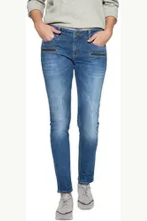 ATT Slim-fit-Jeans Lindsey (1-tlg) mit Zier-Reißverschlüssen blau 34