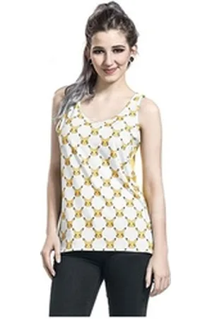 Pokemon POKÉMON Tanktop Pikachu Tank T-Shirt Damen Sommer Top XS S M L XL WEISS - GELB XL