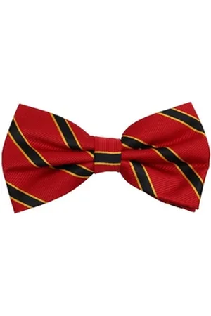 Fabio Farini Fliege Herren Fliegen in Rot - Männer Querbinder Vorgebunden Bowtie (Gestreift) Streifen - Rot/Schwarz/Gelb - Wine Red/Moonless Sky/Golden Age bunt