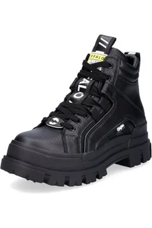 Buffalo Damen Plateau Schnürboot Aspha NC Mid schwarz Schnürboots schwarz 39 EU