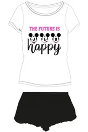 Disney Pyjama Kurzer Pyjama für Mädchen, Motiv: Minnie Mouse "The Future is happy" (Set, 2 tlg) schwarz 134