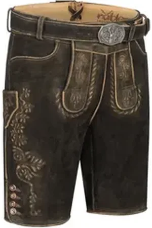 Nübler Trachtenlederhose Lederhose kurz Lederhose Sebastian in Moor von 52