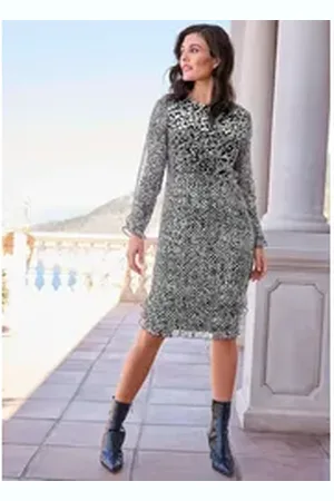 ALBA MODA Druckkleid Kleid grau|schwarz 42