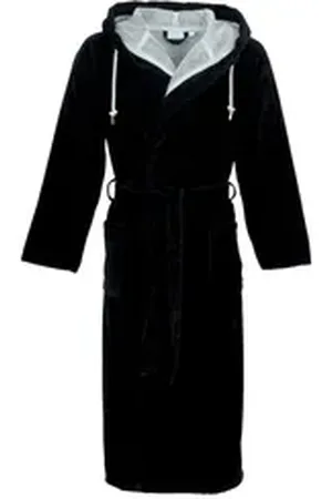 Carl Ross Unisex-Bademantel, Baumwolle, Kapuze, Gürtel, Baumwolle schwarz S