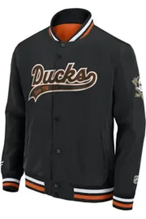 Fanatics Collegejacke Anaheim Ducks NHL SATEEN College Jacket schwarz 3XL