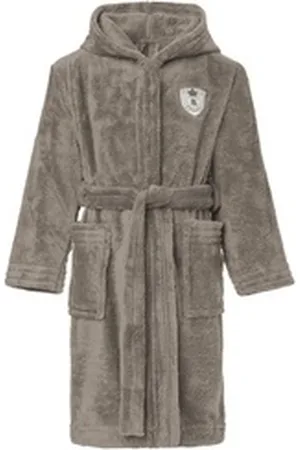L -  L Bademantel Jungen & Jugend Bademantel mit Kapuze LL0031, 3/4, Polyester, Kapuze braun 110-116
