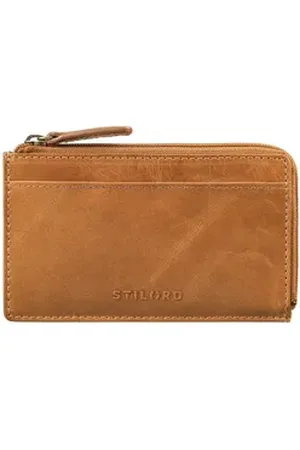 STILORD Schlüsseltasche "Ano" 2 in 1 Leder Schlüsseltasche mit 6 Kartenfächern Münzfach braun
