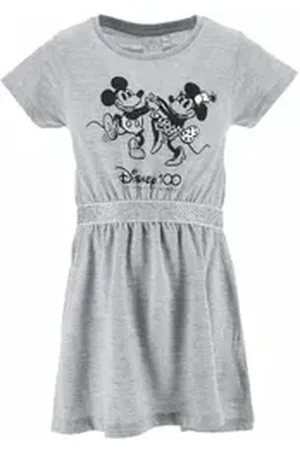 Disney Sommerkleid Retro Mädchen kurzarm Sommer-Kleid Strand-Kleid grau 128