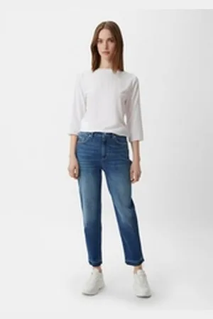 Comma, Comma casual identity 5-Pocket-Jeans Mom fit: Jeans mit Waschung blau 32/LONG