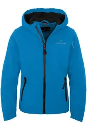 Bergson Regenjacke LIO THERMO Kinder Regenjacke, leicht wattiert, 12000 mm Wassersäule, Normalgröße blau 128