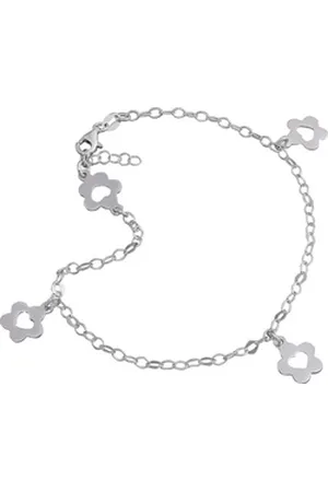 SilberDream Fußkette mit Anhänger Fußkette für Damen 925, Damen Fußkette Blümchen aus 925 Sterling Silber, Farbe: silber silberfarben