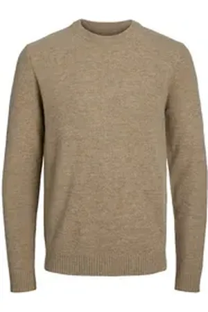 JACK & JONES Rundhalspullover Herren Sweater Pullover Rundhals Lammwolle JPRCCLAMBSWOOL KNIT braun