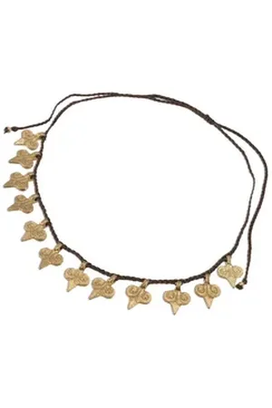 GURU-SHOP Perlenkette Makramee Kette Modeschmuck, Boho Kopfschmuck.. braun