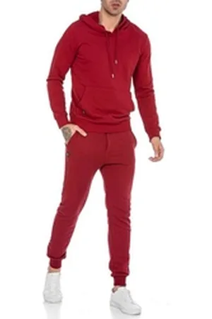 Redbridge Jogginganzug für Herren – Ideal für Freizeit und Sport (2-tlg), Premium Qualität rot M