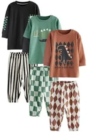 Next Pyjama Oversized Fit Schlafanzüge, 3er Pack (6 tlg) schwarz 86-92 (1,5-2 J.)