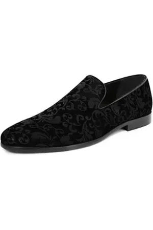 Allthemen Loafer Herren Mokassin Pennyloafer mit elegantem Jacquard schwarz 41 EU