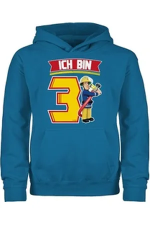 Shirtracer Hoodie Ich bin 3 - Sam Feuerwehrmann Sam Jungen blau 128 (7/8 Jahre)