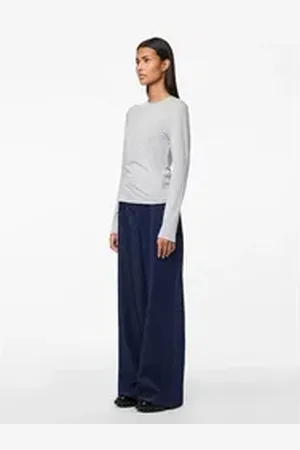 Pieces® Langarmshirt PCMaria (1-tlg) Plain/ohne Details grau XL