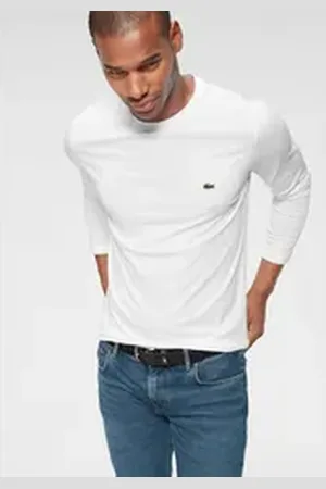 Lacoste Langarmshirt (1-tlg) mit Logo auf der Brust weiß 11 (6XL)