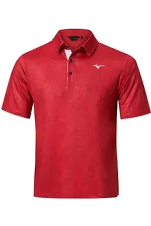 Mizuno Poloshirt Golf Polo Quick Dry Hazard Rot Herren UK M M