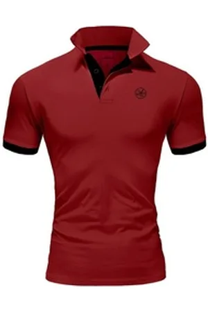 amaci Poloshirt MEMPHIS Basic Kontrast Polo Shirt schwarz 4XL