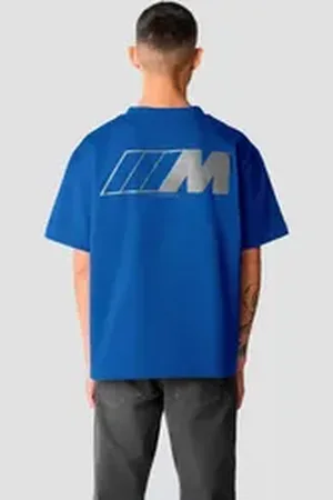 BMW T-Shirt mit Logostickerei auf Brusthöhe blau XS