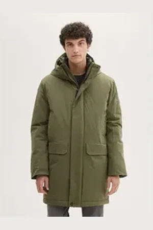 TOM TAILOR Denim Wintermantel Wasserabweisender Parka grün XL