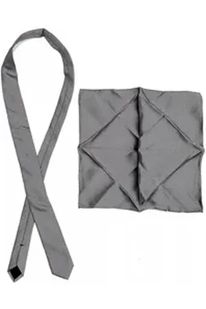 corneliani Krawatte CC Collection Herren krawatte und Einstecktuch Set. Streifen grau