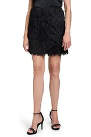Vera Mont Minirock Minirock mit Fransen Material schwarz 34