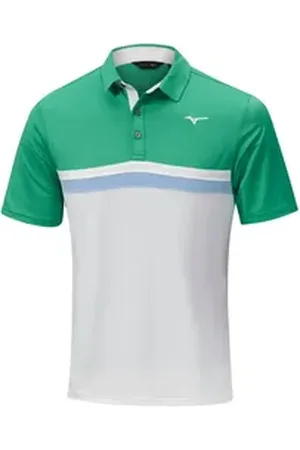 Mizuno Poloshirt Golf Polo Quick Dry Horizon Grün-Weiß Herren L L